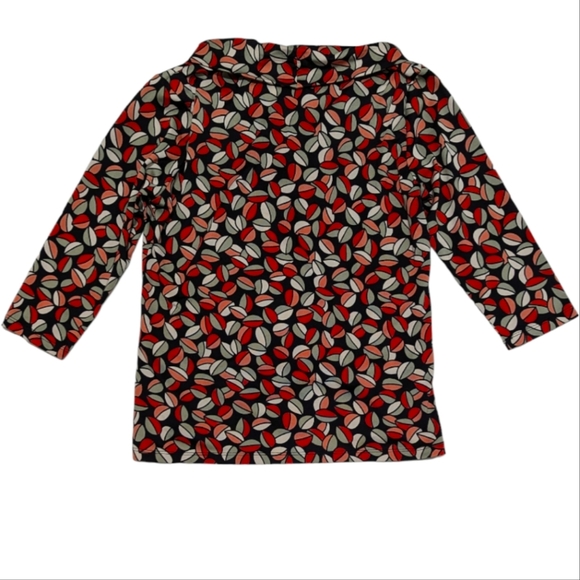 Michael Rene Women's Medium Geometric Print 3/4 Sleeve & Cowl Neck Blouse - Picture 3 of 6